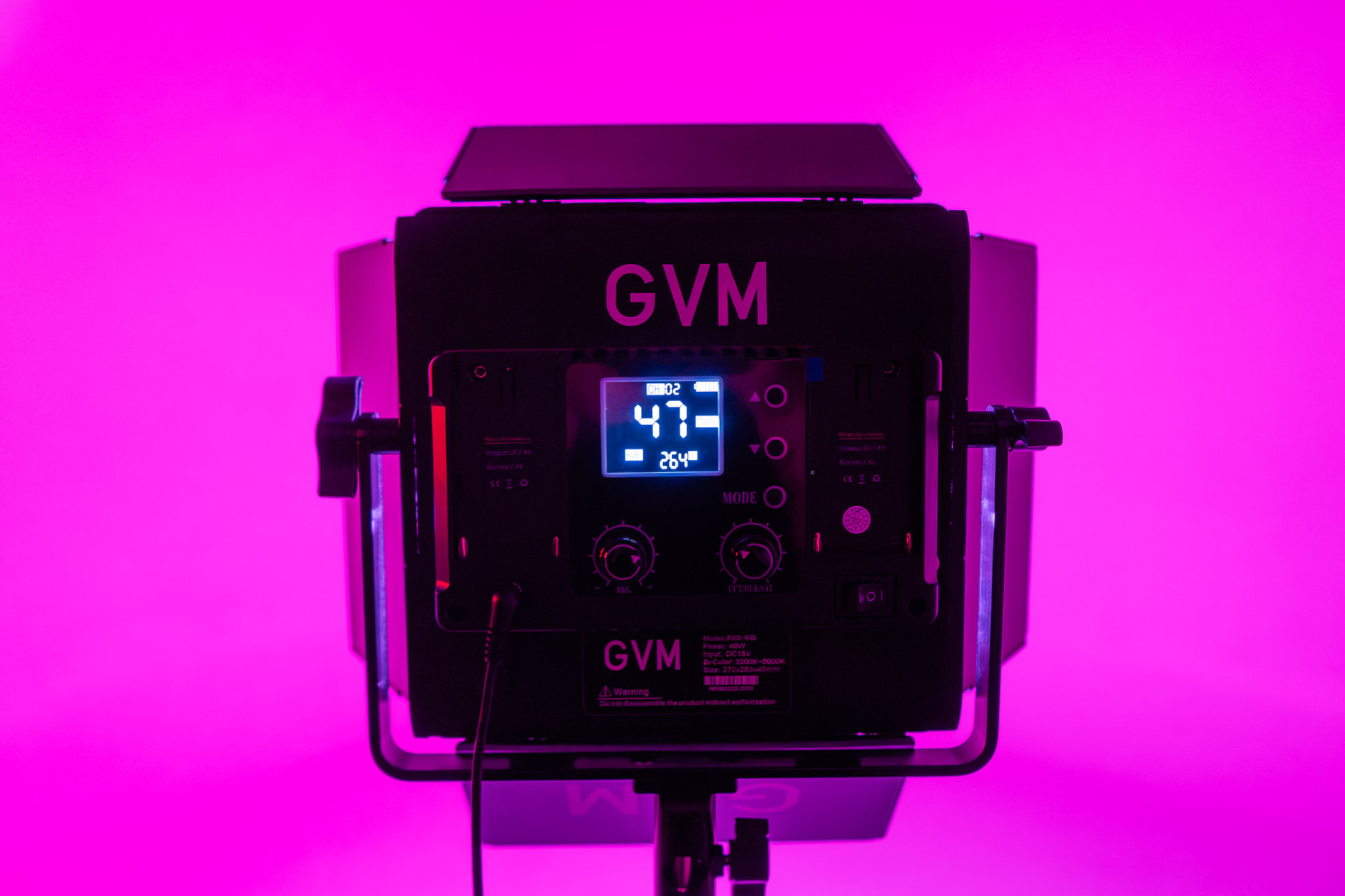 GVM LED light in Studio A