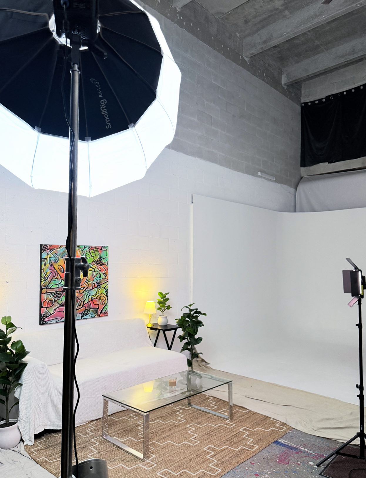 Studio A — the creative suite with cyclorama wall at ALL N 1 STUDIO